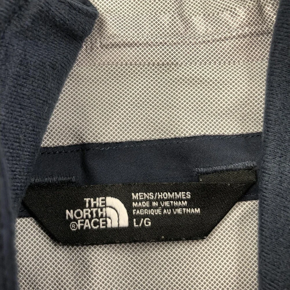 The North Face Jacket Mens Large Blue Hooded Waterproof Rain Shell Full Zip